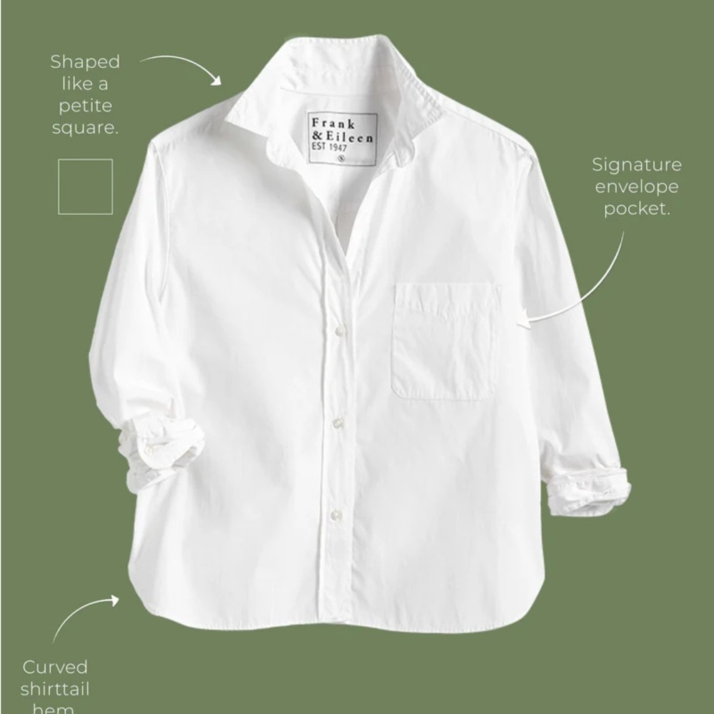 Frank & Eileen White Collared Button-Front Shirt - image 8